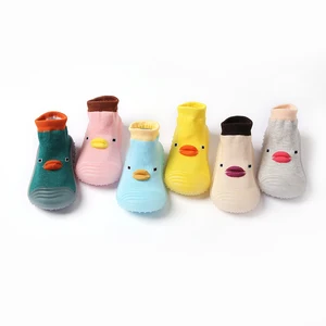 2026 New Factory Wholesale Custom Rubber Sole Kids Sock Cotton Shoes Non-slip Floor Prewalker Baby Boy Girl Shoes