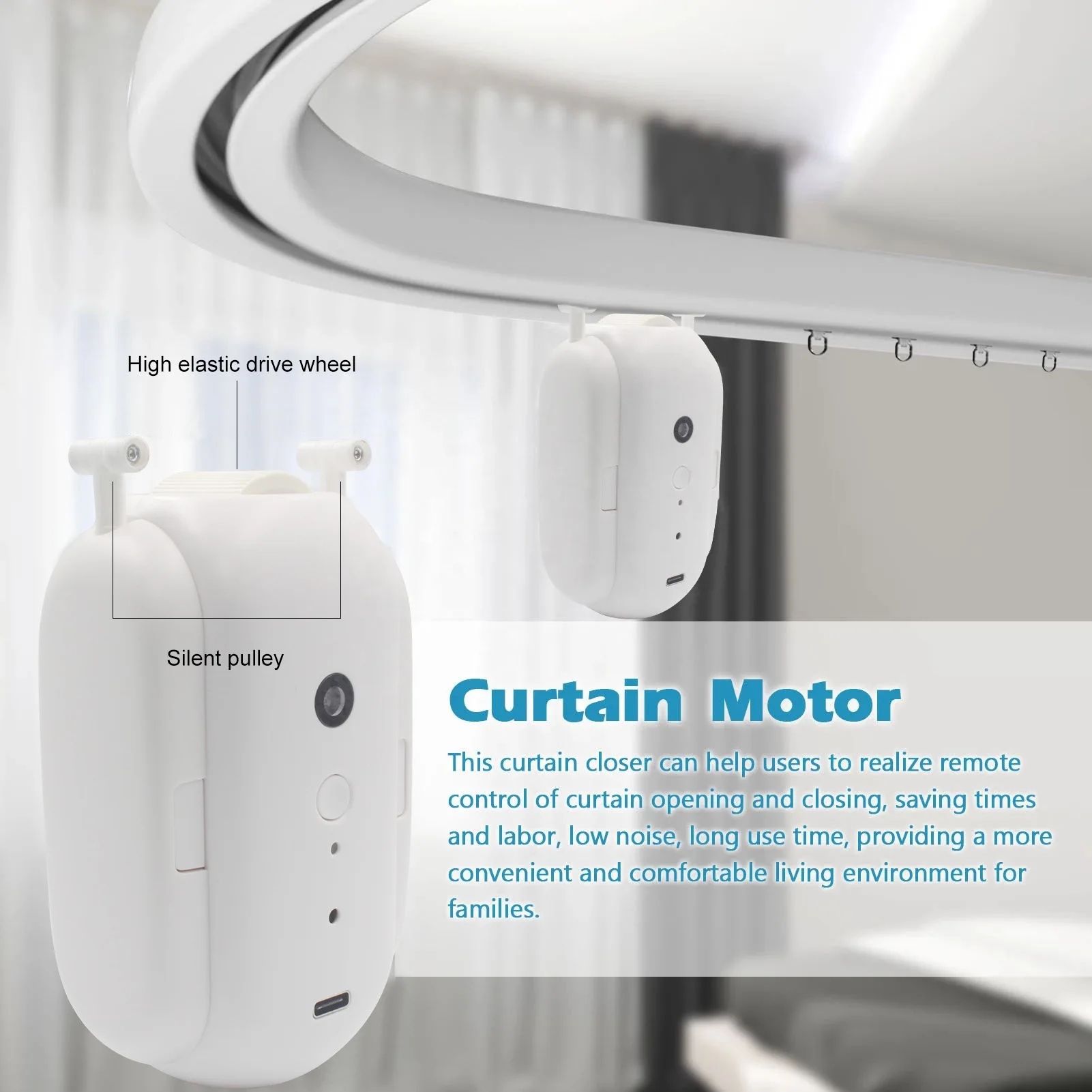 Tu-ya BT Curtain Motor Electric Curtain Robot Automatic Opener No Wiring  Support APP/Voice Remote