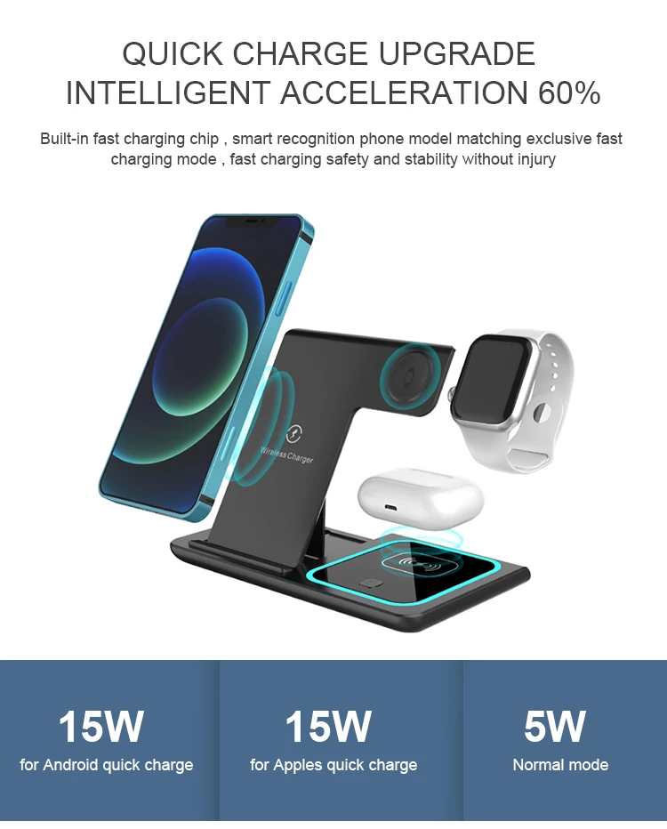 Multifunctional Portable Foldable Phone Charger Stand 3 In1 Mobile