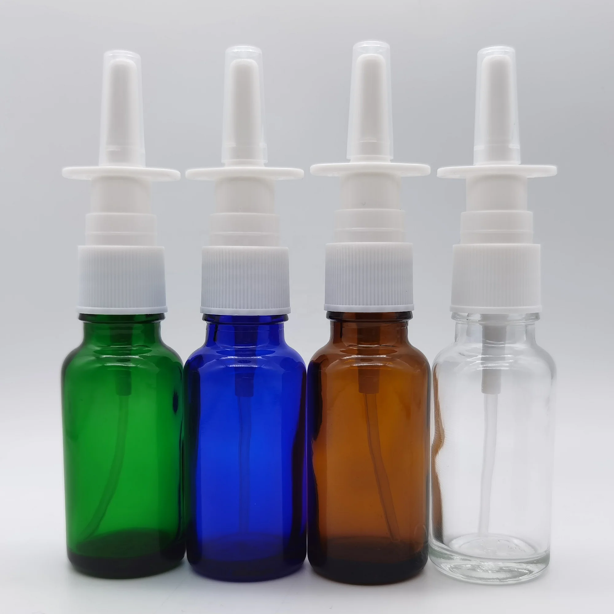 RTS 10ml 1/3 OZ Blue Glass Material Empty Nasal Spray Bottles in Stock