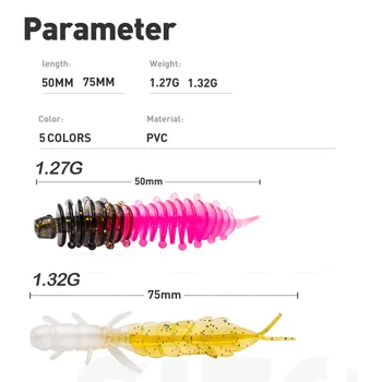 SL098 Factory Wholesale Soft Lure 5cm 7.5cm Swim Bait Fishing Lures Durable PVC Bass Sea Bass Salmon Lake Needle Tail Design – Soft Lure – view 4