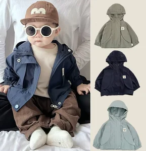 Customized Spring Autumn Solid Color Casual Children's Boys Girls Coats Versatile Tops Zipper Jackets Clothes for Kids