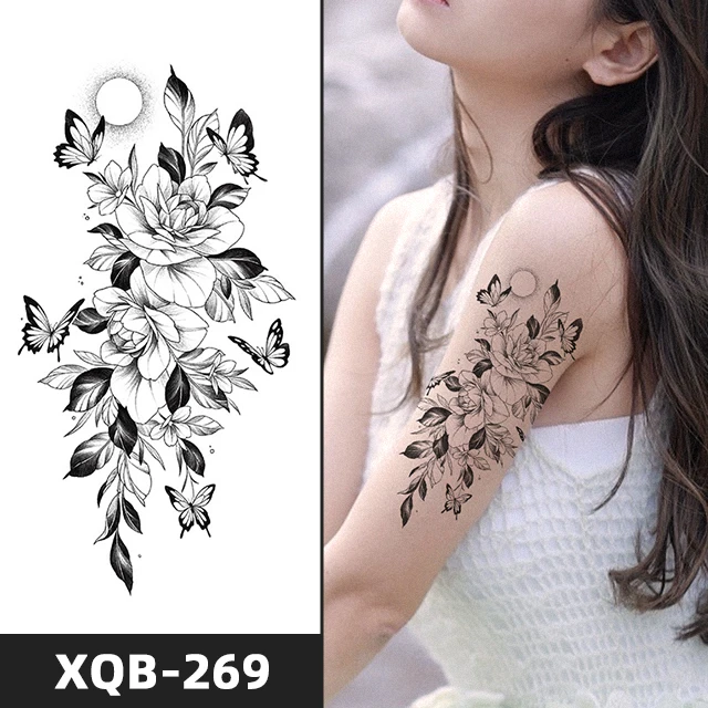 Factory Price Girl Temporary Rose Fake Geometry Waterproof Flower Tattoo Sticker for Arm