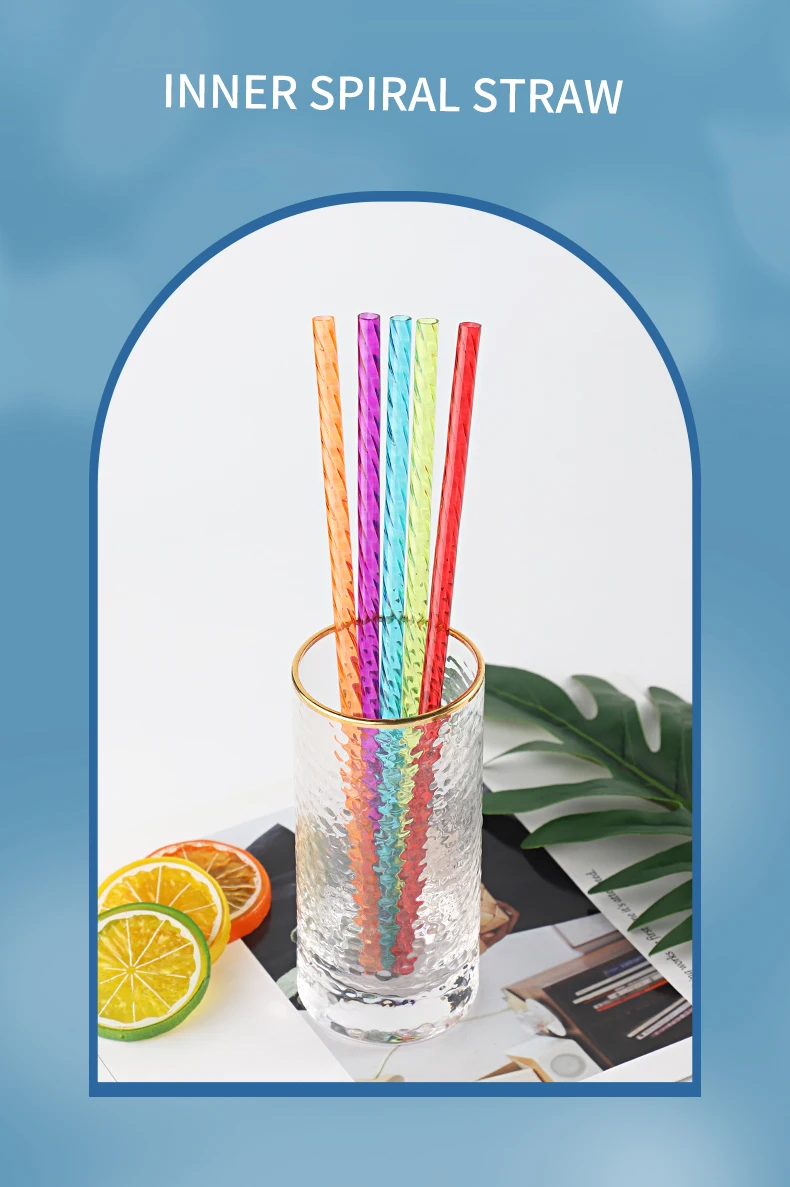 Petg Plastic Inner Hexagonal Straw,Spiral Crystal Twirl Transparent ...