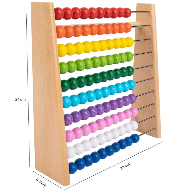 Juguetes de matemáticas con números para niños, juego de cálculo educativo,  cuentas de madera, juguete de abacus