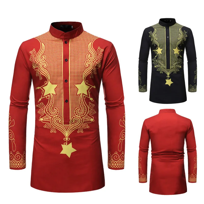 mens ethnic print pullover