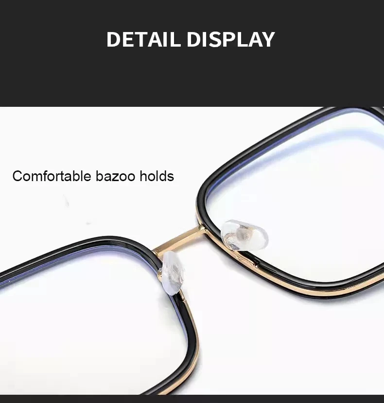 Custom Logo Square Anti Blue Light Glasses Frame Oversized Computer For