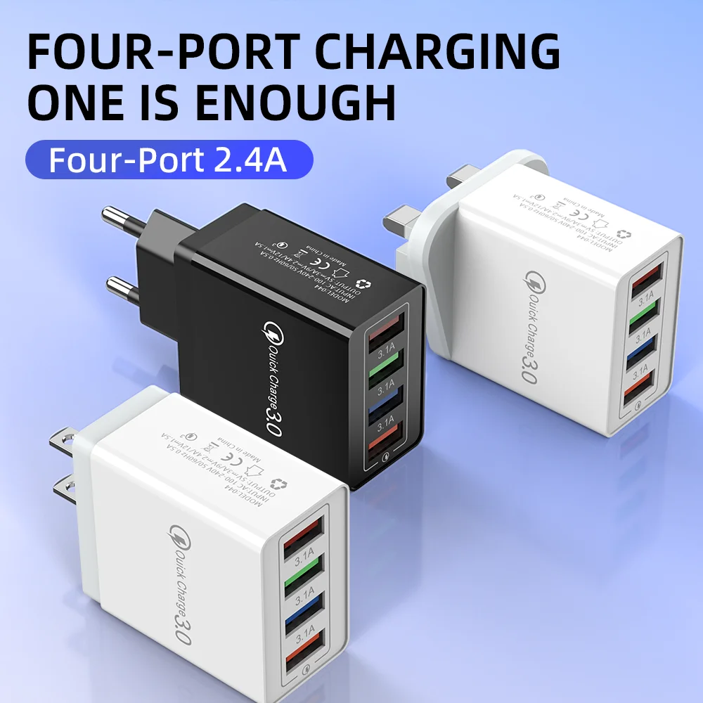 Quality Guaranteed Electric Multi-Port 4 USB Fast Travel Adapter US/UK/EU Plug OVP OTP Protection 5V/2A 10W Wall Charger Hffabaf17a5914df8999369b4b212c5b3F