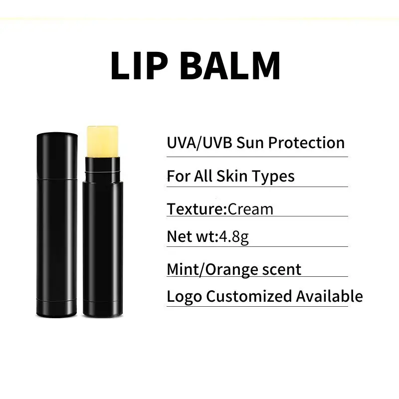 Wholesale Custom Logo Care Lip Natural Organic Fruit Mint Vitamin C Long Lasting Moisturizing Lip Balm