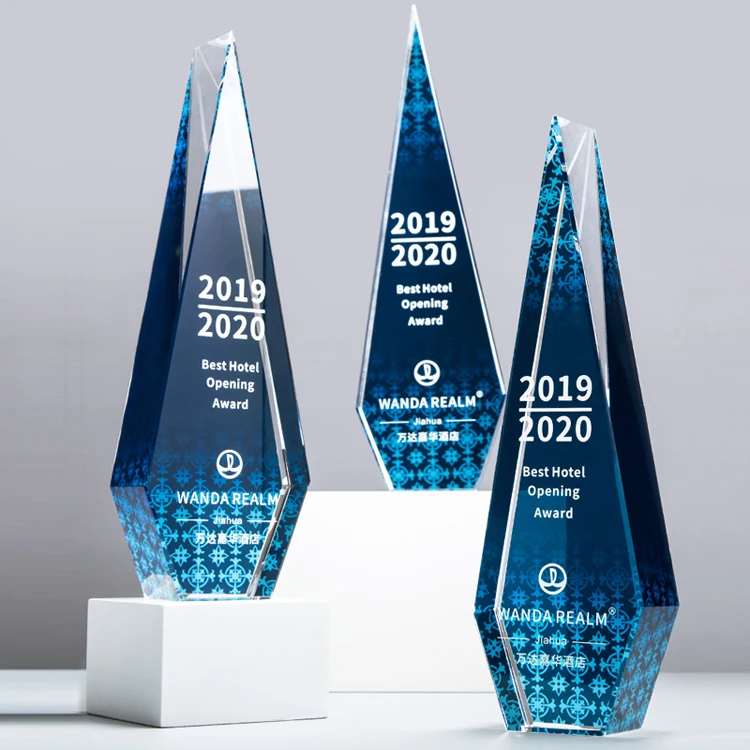 Customs Service Award Business Color printing Background Service Top Performers Crystal Award