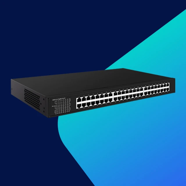 48 Port 10/100/1000Mbps IP30 POE Ethernet Switch 48 Port Gigabit Unmanaged Ethernet Hub