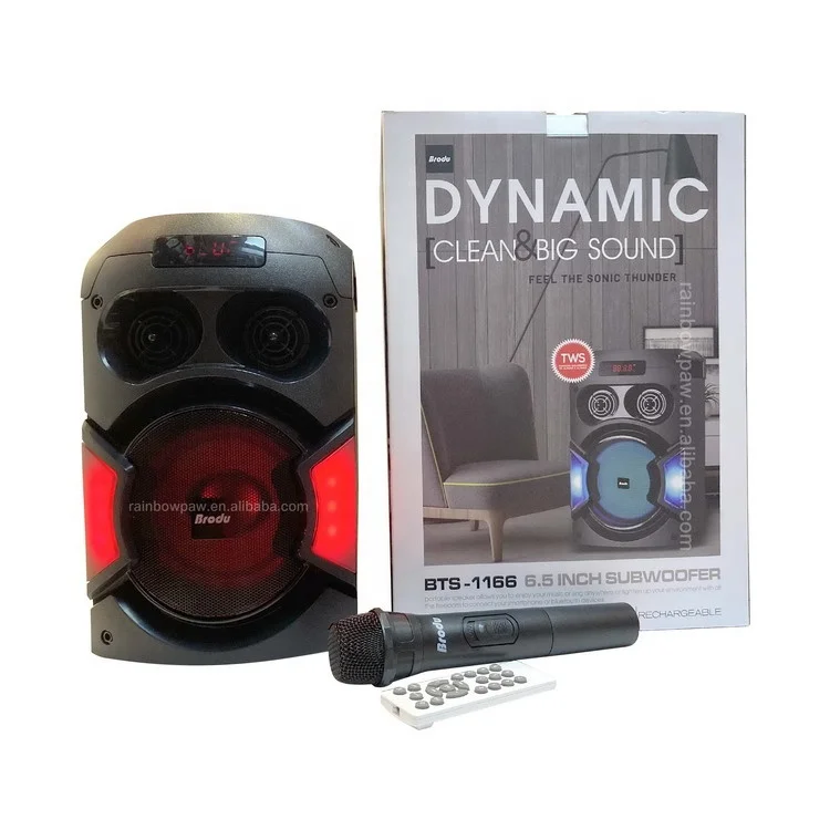 KTS Speaker BTS-1166 Portable Wireless Subwoofer for Home Theater