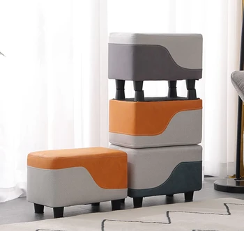 New Small Stool Luxury Adult Low Stool Household Coffee Table Stool Bench Living Room Light Technology Cloth Shoe Changing Stool