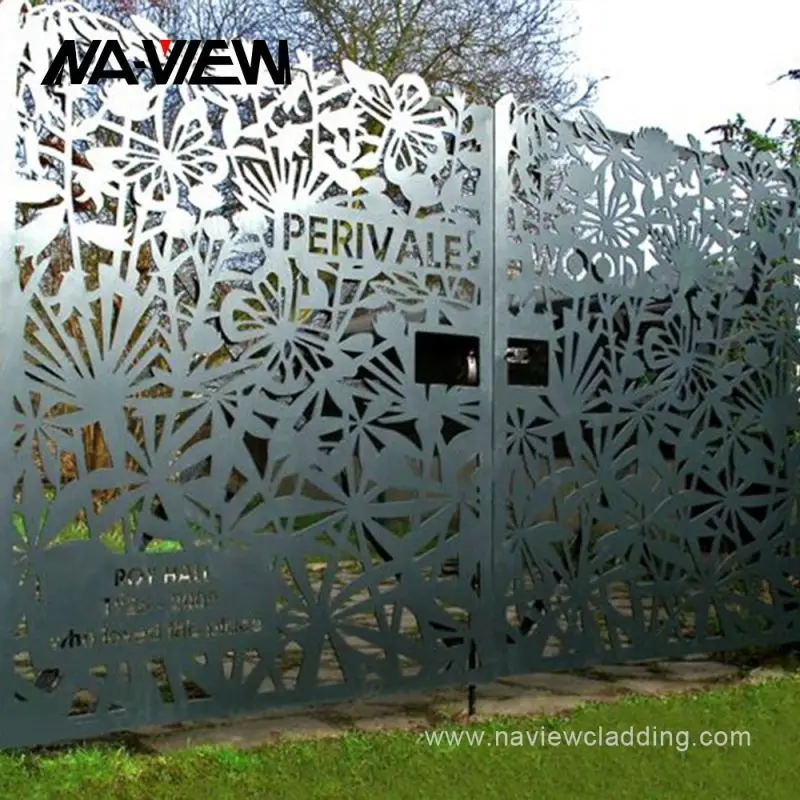 Premade Prefab Metal Aluminum Steel Fence Panels Pre-Made Prefabricated Rail Fence Security Driveway Gates Stainless Steel PE