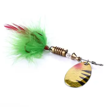 CHEERY Metal Rotating Sequin Live Bait Fishing Lure Colorful Feather Hook for Trout River Sea Fishing Float Fishing 7cm 5.5g – Metal Jig – view 3