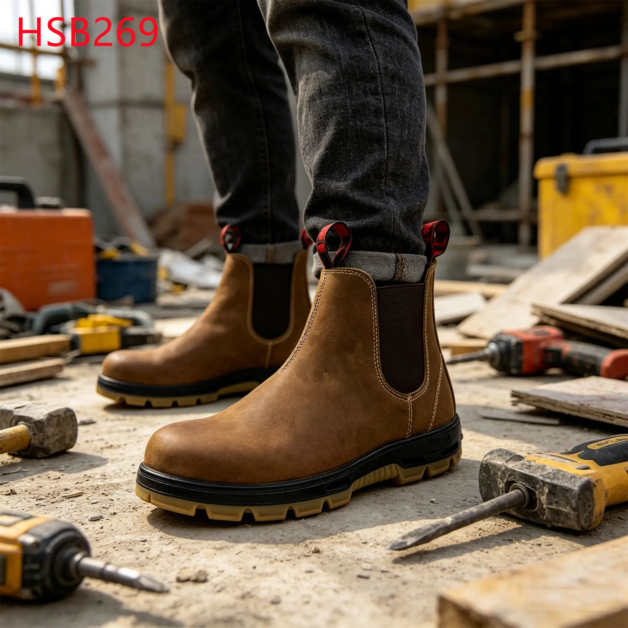 LXG,worksite-ready Ultra-durable Build Security Footwear Mechanical Manufacturing Safety Toe Insert Pull-on Work Boots HSB269