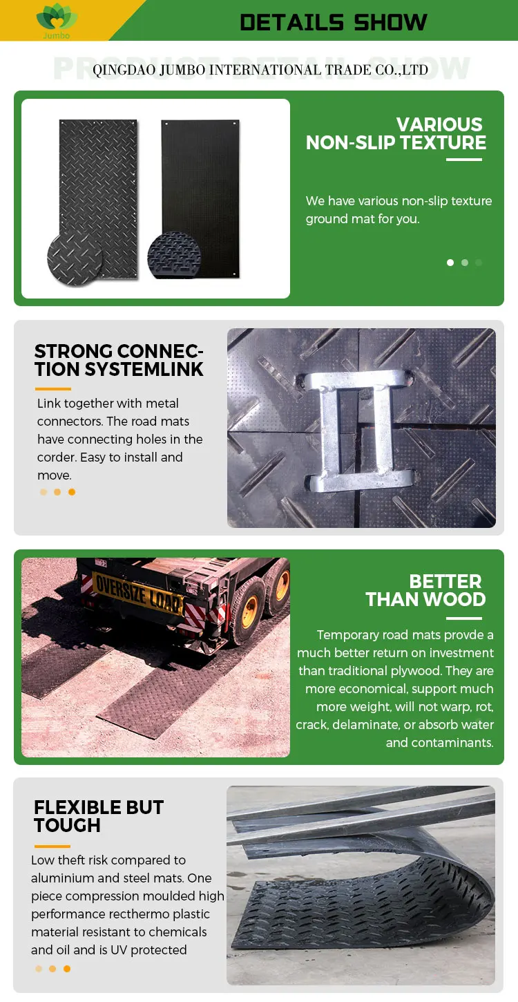 Temporary Excavator Hdpe Construction Track Protection Ground Mat 4x8