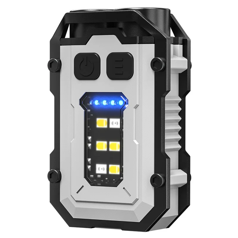 Multifunctional 10W Rechargeable Keychain Light Portable COB LED Torch Mini Camping Flashlight with Magnet Opener