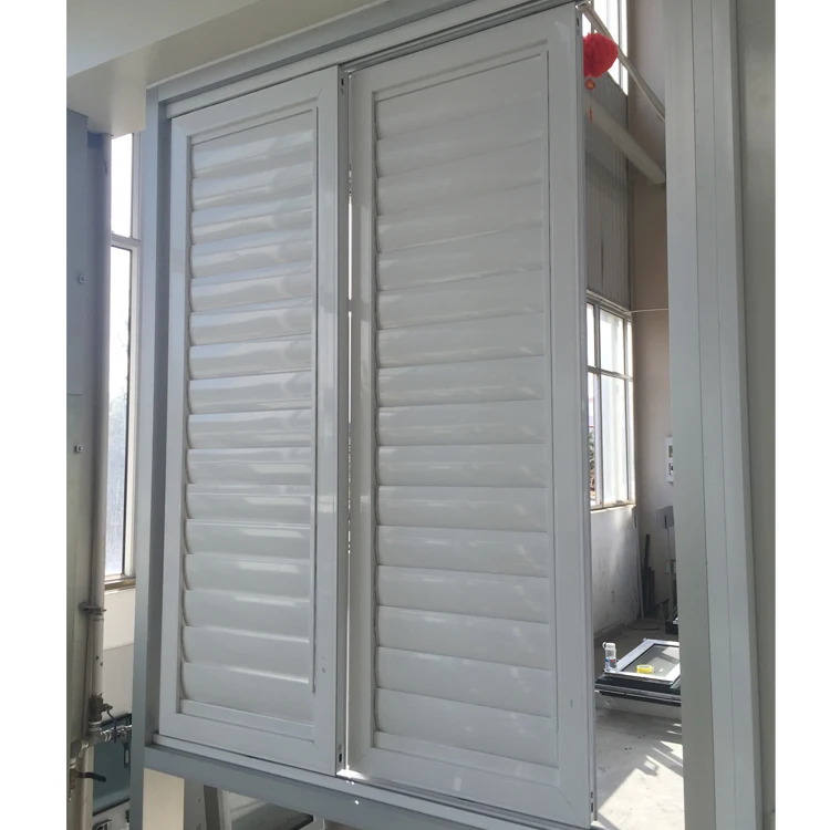 Modern European Aluminium Frame Adjustable Shutter windows Residential House High Security Louver Window