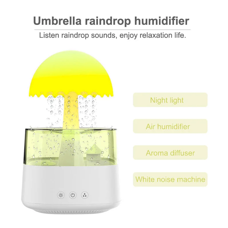 Customize Room Mist Maker Aquacloud Rain Humidifier Smart Electric Aroma Diffuser Night Light With 5 Essential Cloud Humidifier