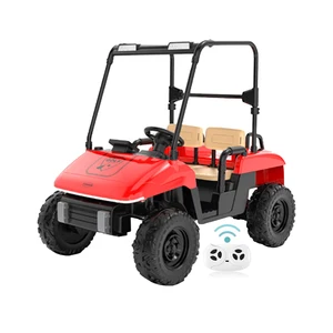 4-Wheel Electric Ride-On Golf Cart Kids Elevated Sunshade Club Car EVA Wheels Battery