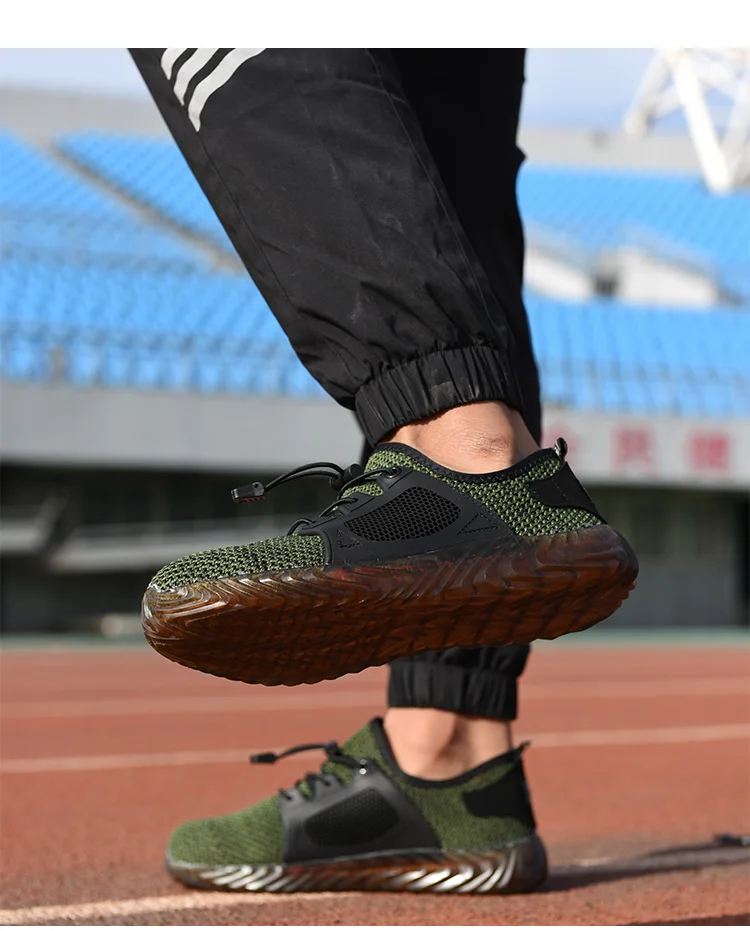 401-Good Quality Summer Sport Engineers Working LightWeight Safety Shoes for Men, Breathable  Breathable Steel Toe Safety Shoes
