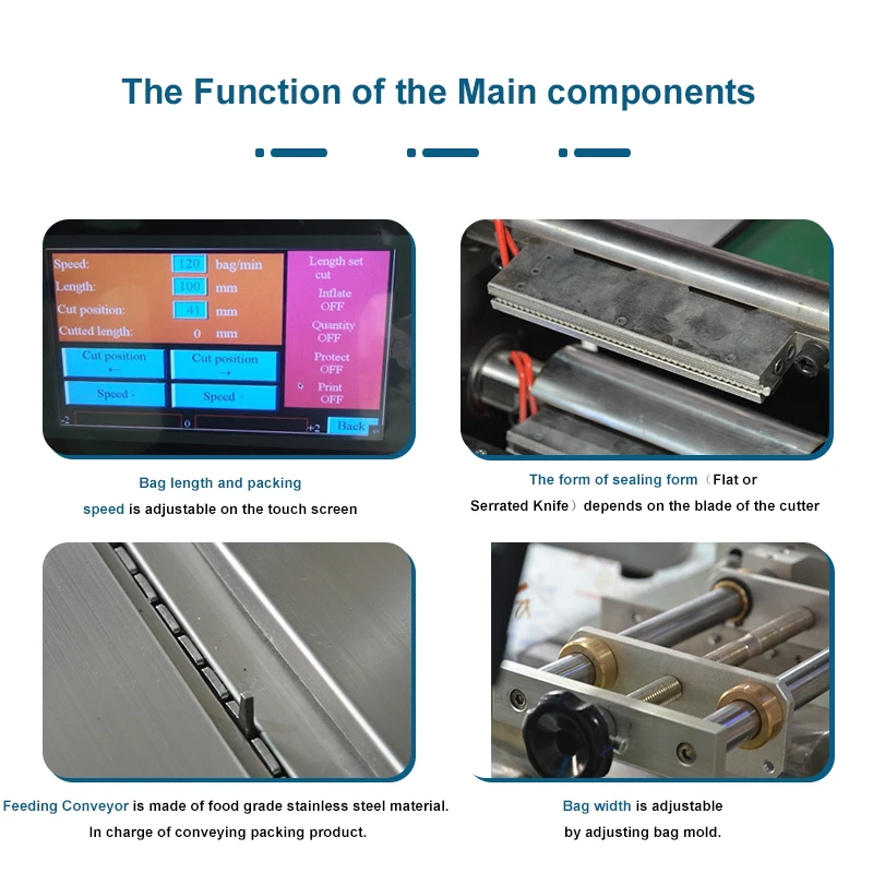 Horizontal Protein Energy Bar Flow Wrapping Packing Machines Chocolate Balls Granola Bar Pillow Packaging Machine