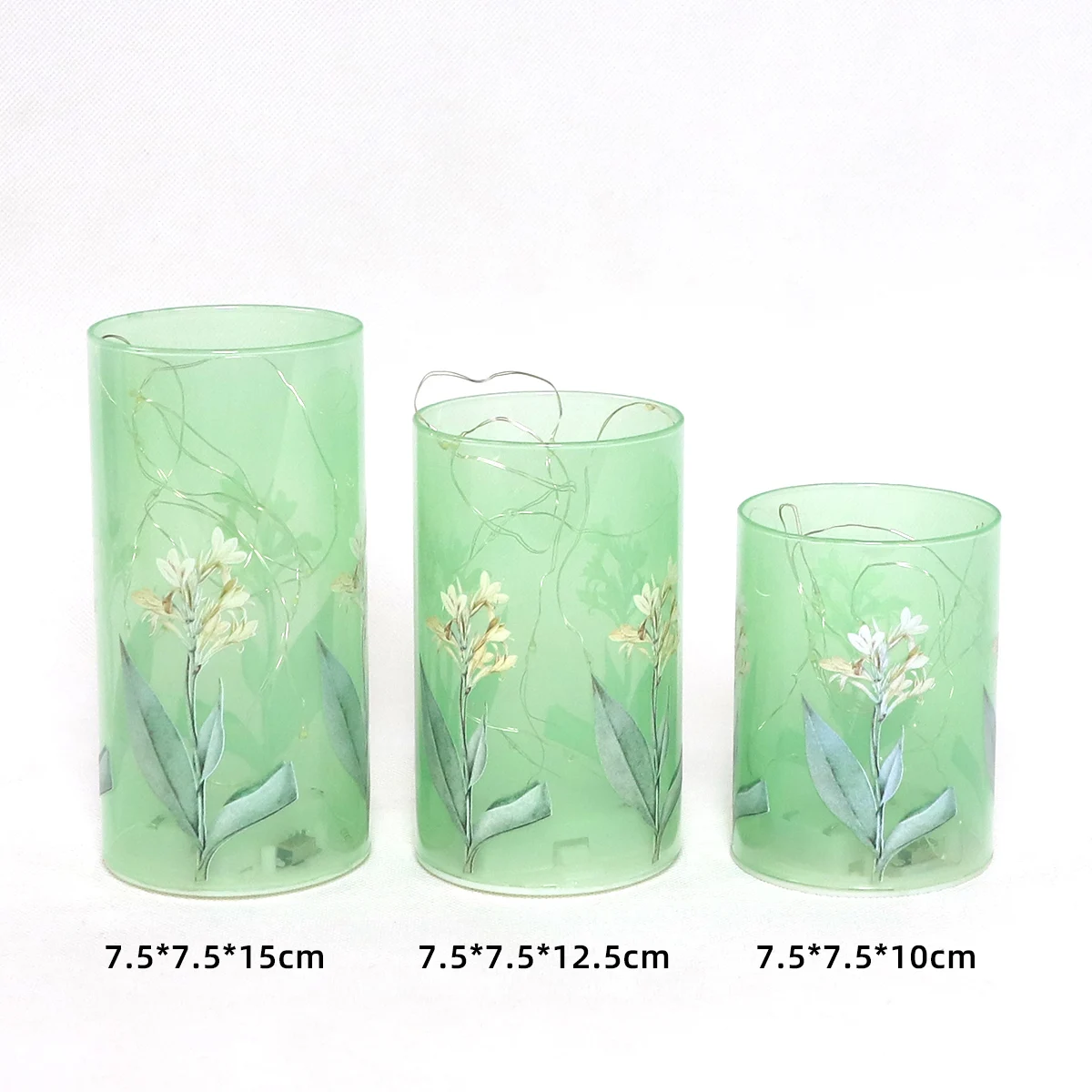 Wholesale Customized Cylinder Glass Candle Tube Decorative Table Lamp Battery Flameless Candle with Timer Function