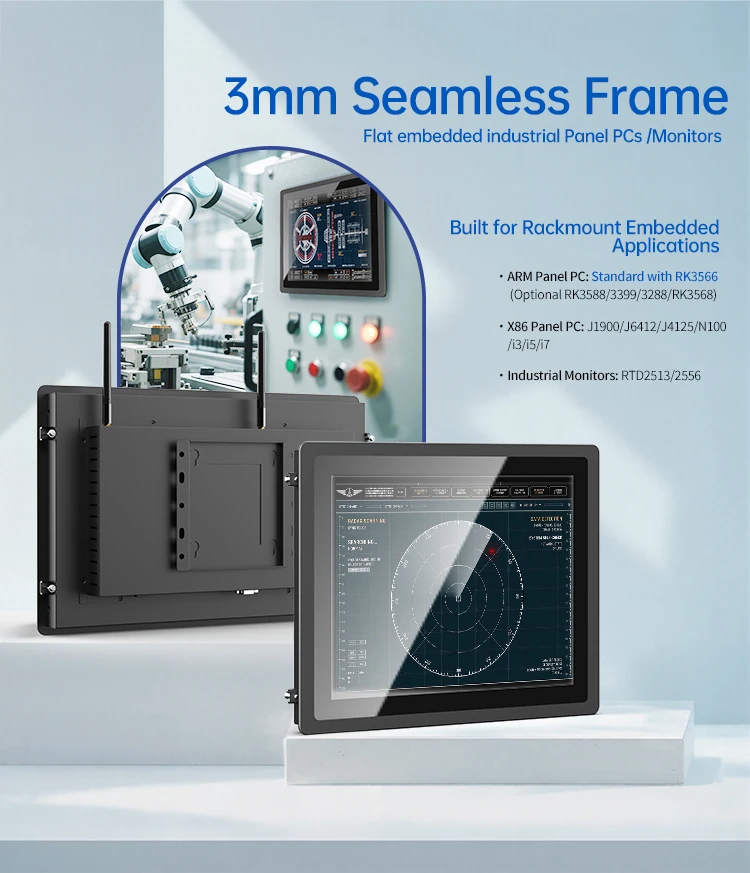 Industrial Capacitive Touch Panel PC 8-21 Inch Android Linux Wall-Mounted Embedded FCC CE for Factory Automation Kiosk
