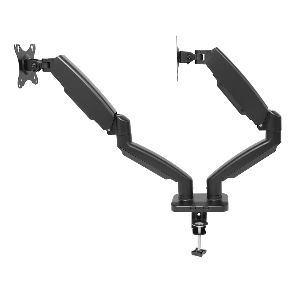 Dual LCD LED Monitor Desk Mount Stand Gas Spring Dual Monitor Arm  Desktop 360 Rotate for 13 to 32 Inch