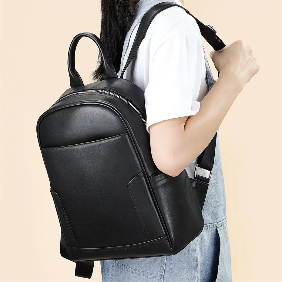 WESTAL Cowhide Leather Backpack - Perfect for School & Travel display picture 2