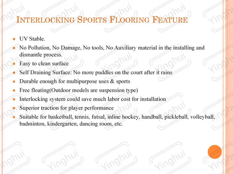 Multi Functional Sports Court Flooring Modular Plastic PP Wood Look Finished For Basketball