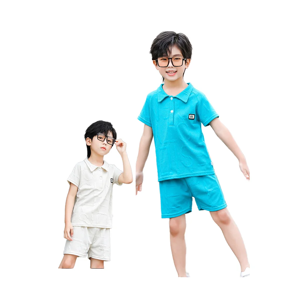 Fashion Boys Girls Sportswear Polo Shirt Sets 2pcs Casual Style  Children's Clothes Letter Pattern for Hot Summer Short Sleeves