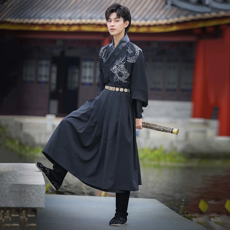 Fashion Hanfu Chinese Clothing Traditional Male Hanfu Dress Yuanlingpao ...