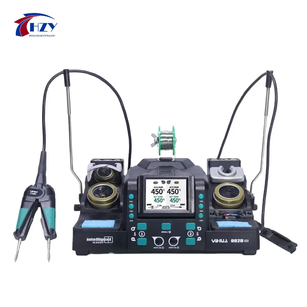 YEAU 3セット YIHUA 982D-III Precision Tweezers Soldering Iron C210 Station