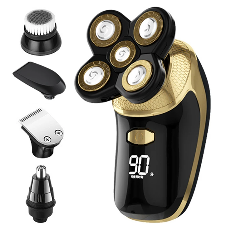 휴대용 USB 충전 전동 면도기 5중 날 속도 조절 바디헤어 트리머 가정용 RV 또는 호텔 사용 가능