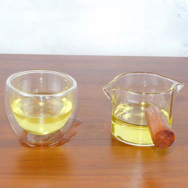 CHAPLIN Borosilicate Glass Coffee Cups Measuring Big Mouth Mug Handmade Microwave Dishwasher Safe 75ml Capacity Minimalist