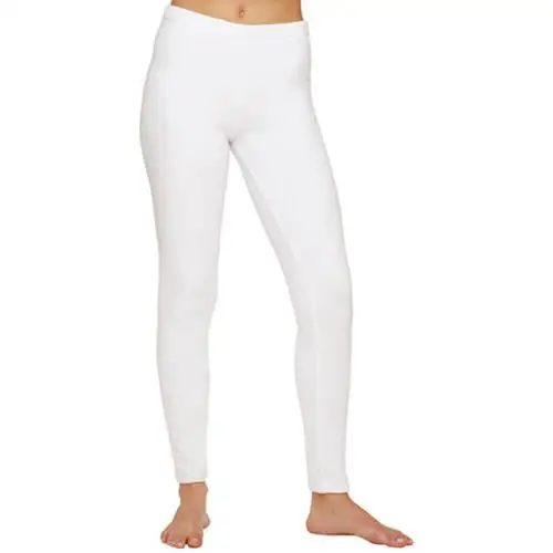 Plus Size White Cotton Yoga Pants Nude 