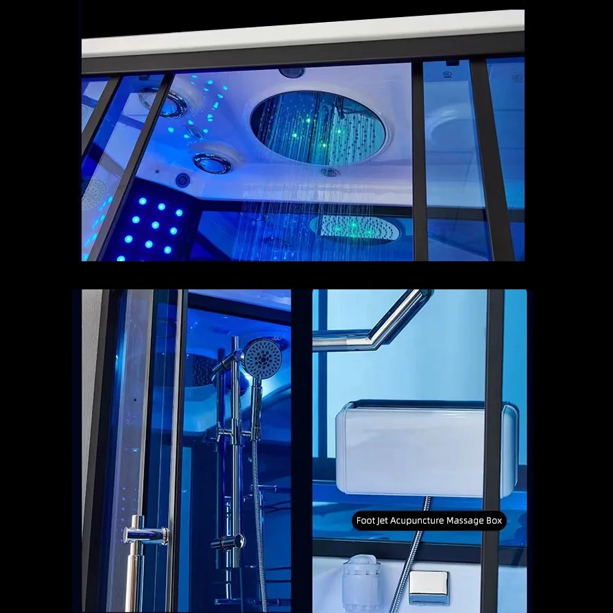 Factory Price Complete Whirlpool Massage Standing Bathroom Shower Cabinet Hammam Steam Bath Cabin Room