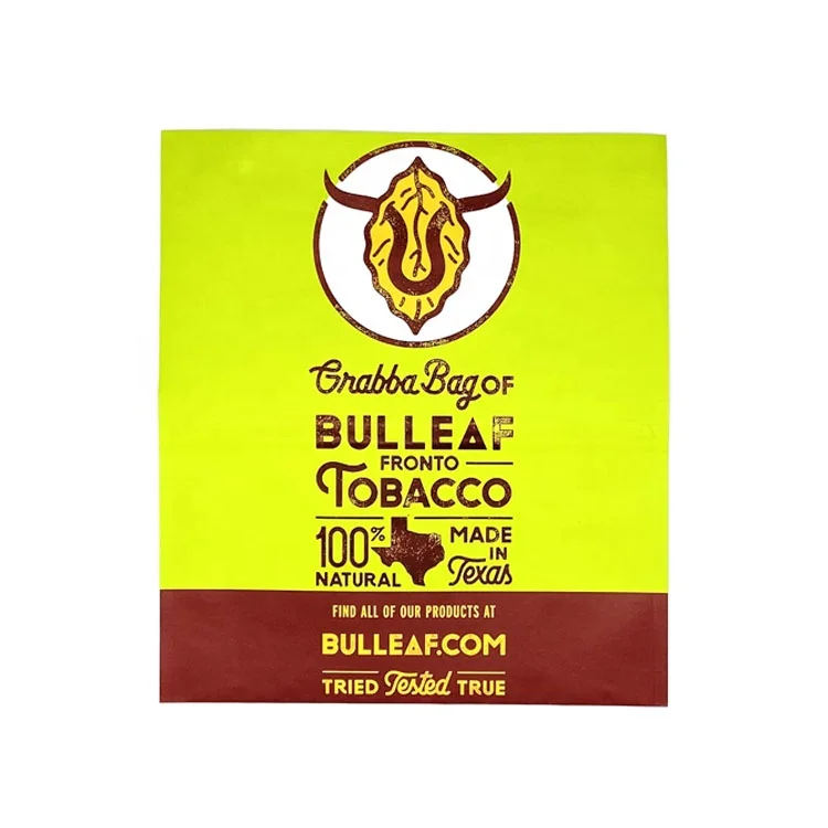 Wholesale Custom Print Hand Rolling Tobacco Leaf Grabba Bag Whole Leaf Package Pouch Fronto Leaf Bag