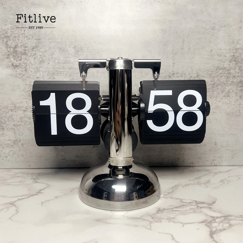 Modern Simple Style Metal Flip Clock Thanksgiving Day Present Art Deco Design Home Decor Gift Flip Clock