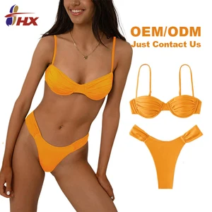 Custom Bikini Sexy Swimsuit Triangle Large Women's Split Swimsuits Two Piece Summer Swimwear for Girls