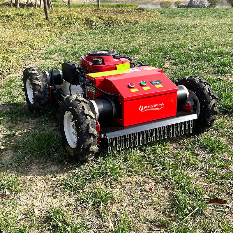 CE/EU/EPA Remote-controlled Tracked Lawn Mower Cutting Width 550mm Longxin Engine One-key Start 2.9 Acres Per Hour Robotic Mower