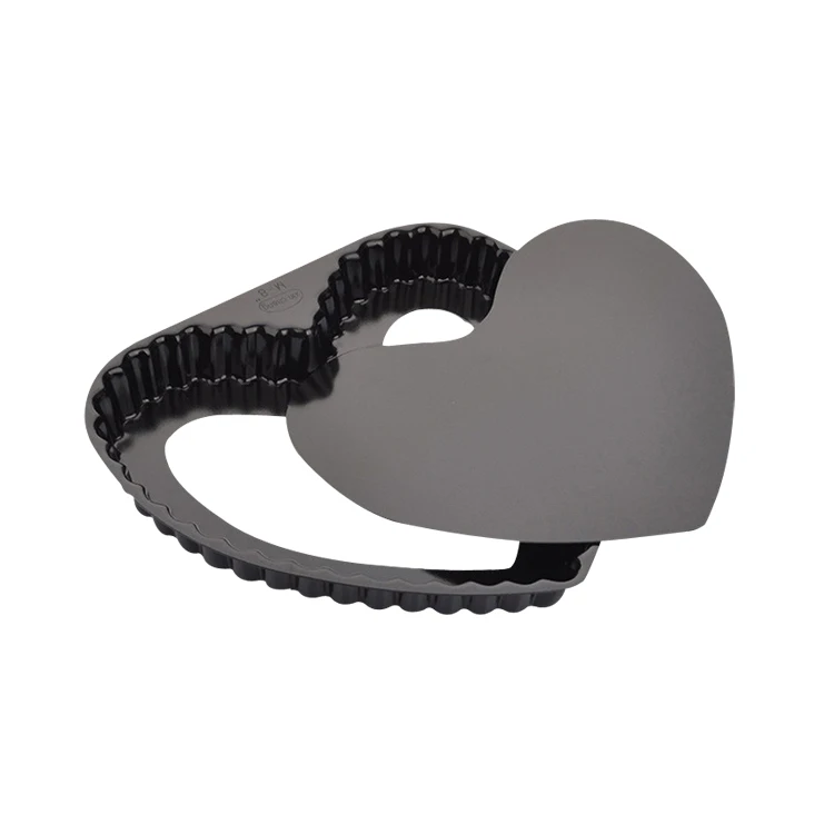 Bakest  Heart Shape Pizza Pan  Non Stick  Baking  Pan Pie  Baking Pan  Fixed/ Removable Bottom