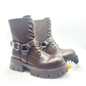 High-End Ladies Casual Leather Boots Comfortable Rubber Sole Professional Custom New Style for Winter Genuine Leather Lining