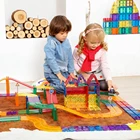 MNTL DIY 52pcs 108pcs Car Race Track Magnet Tiles Toys Educational Toys Magnetic Building Tiles For Kids