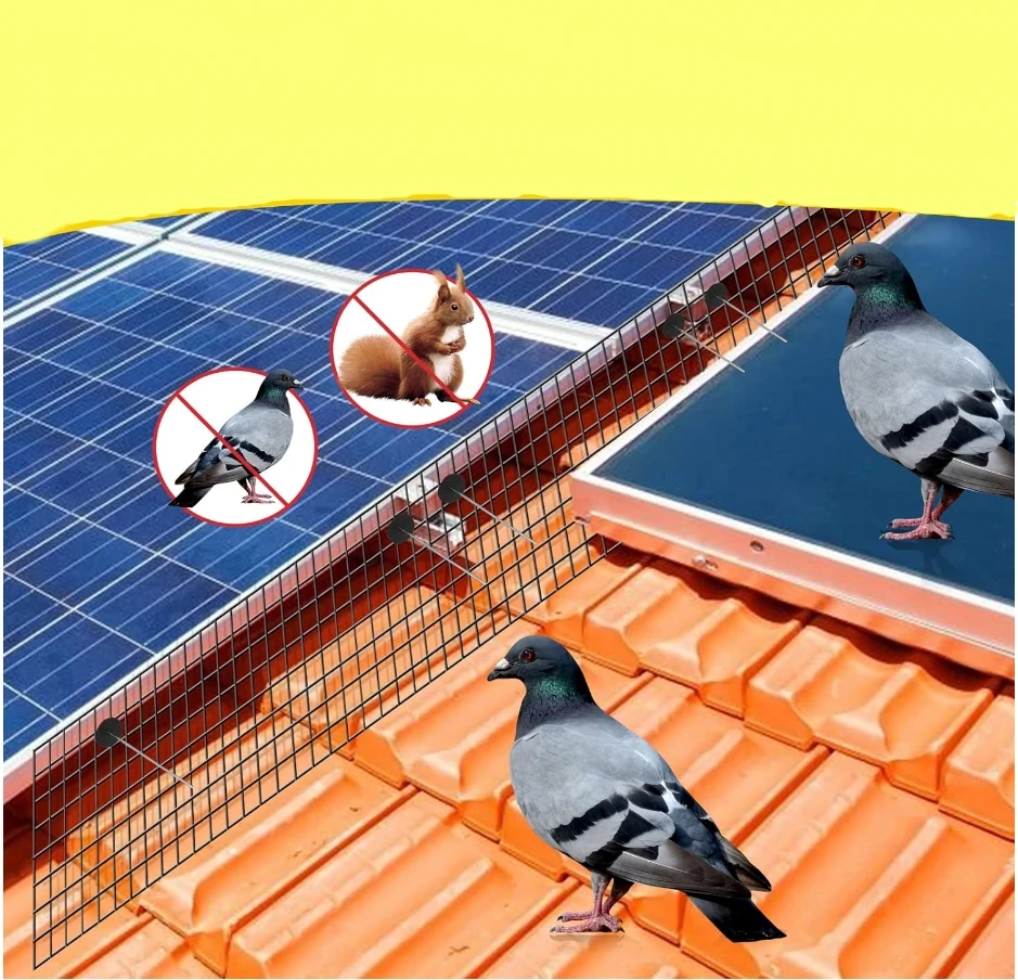 6 Inches X 50 Feet Solar Panel Bird Cover Anti-rust Pvc Coated Solar ...