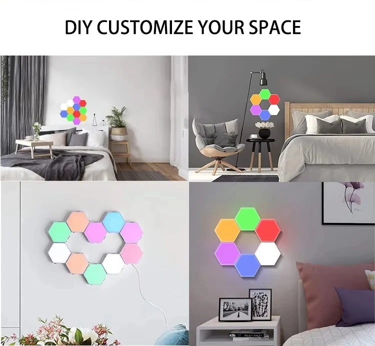Factory Wholesale Touch Sensitive Quantum Light Creative DIY Wall Smart Hexagon Modular Led Night Light Honeycomb Light