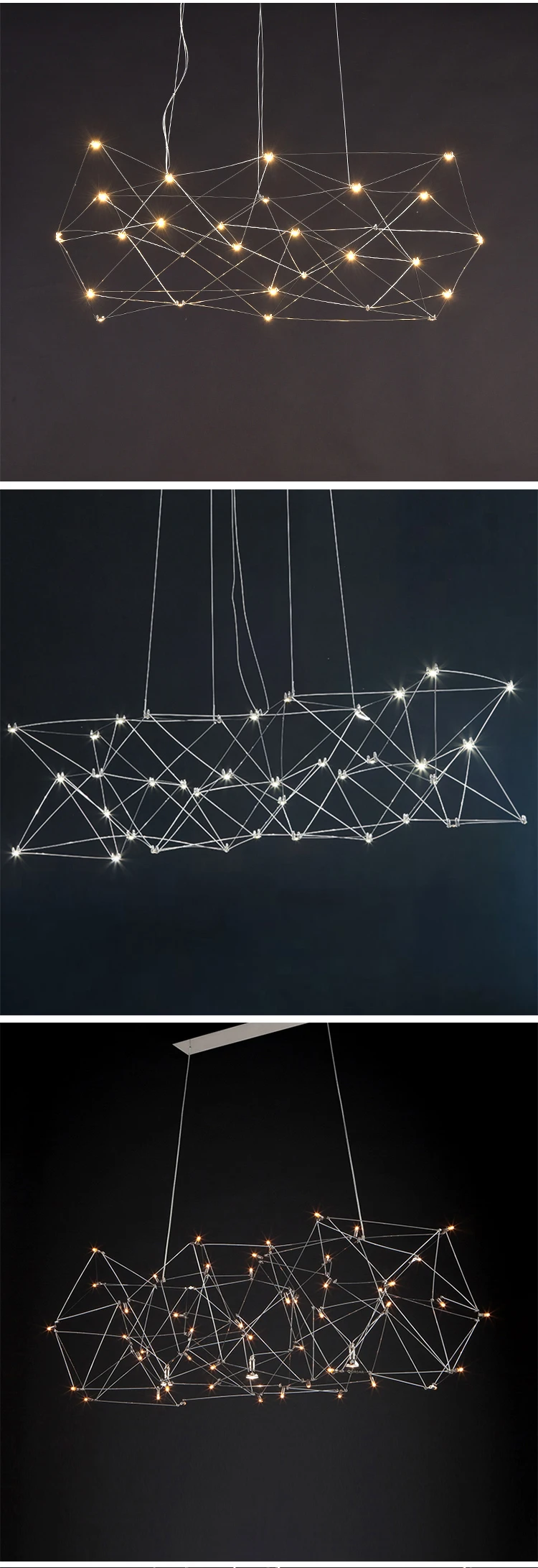 py8317 new model hotel villa decoration artistic style chromed modern led pendant lamp-1