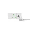 White-1*AC Outlets+1*USB-A+1*USB-C-UK
